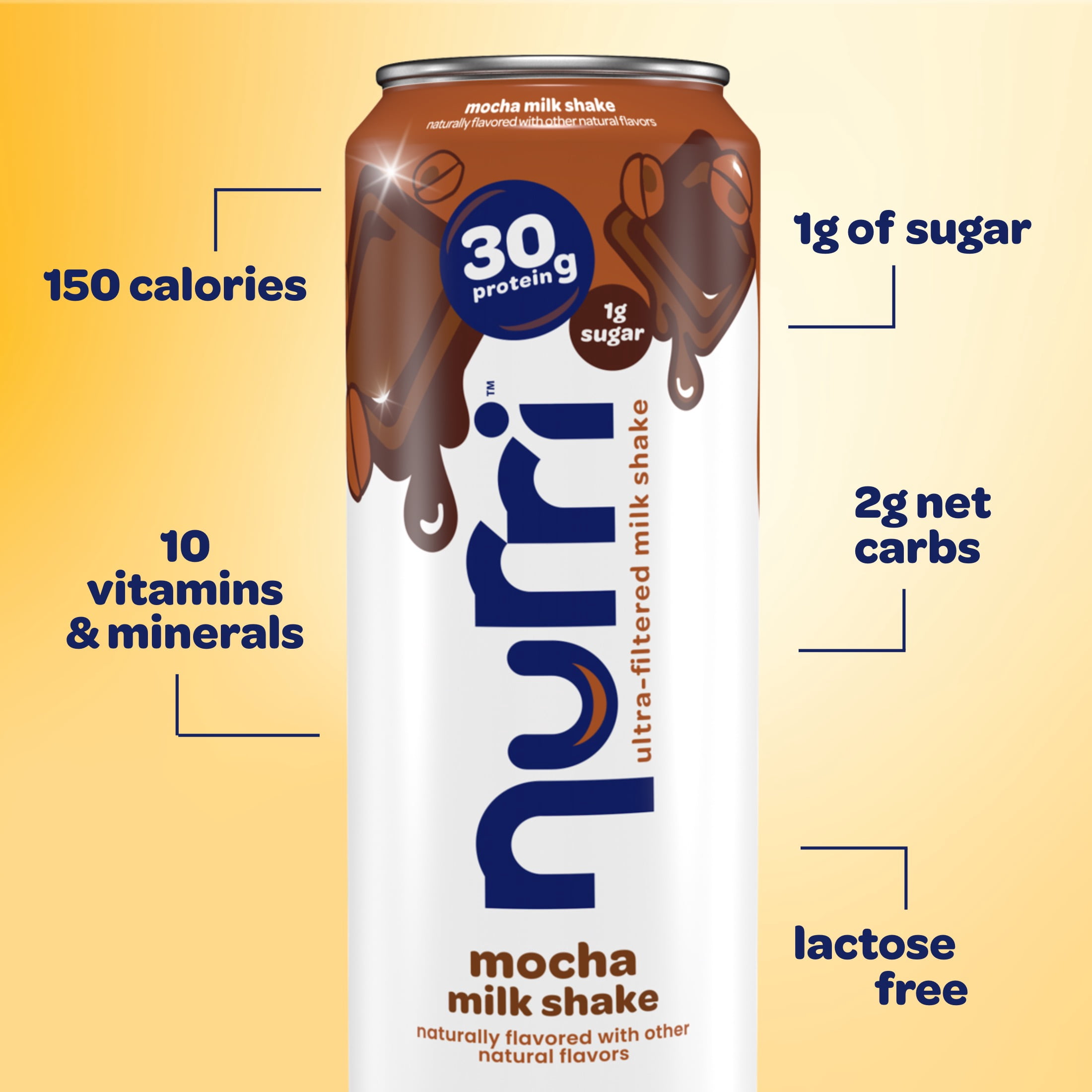 Nurri Ultra-Filtered Milkshake, 30g of Protein, Mocha, 11 fl oz Can