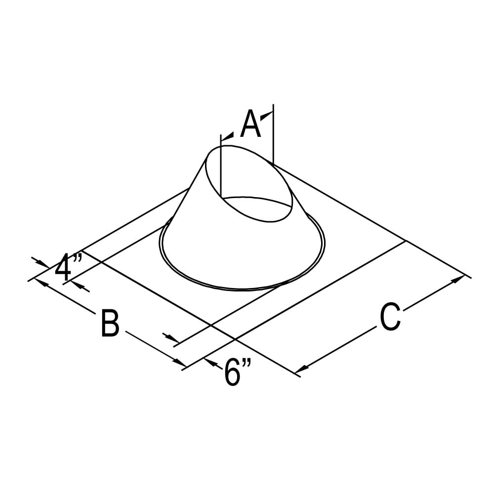 4'' x 6 5/8'' DirectVent Pro Steep Roof Flashing - 46DVA-F12