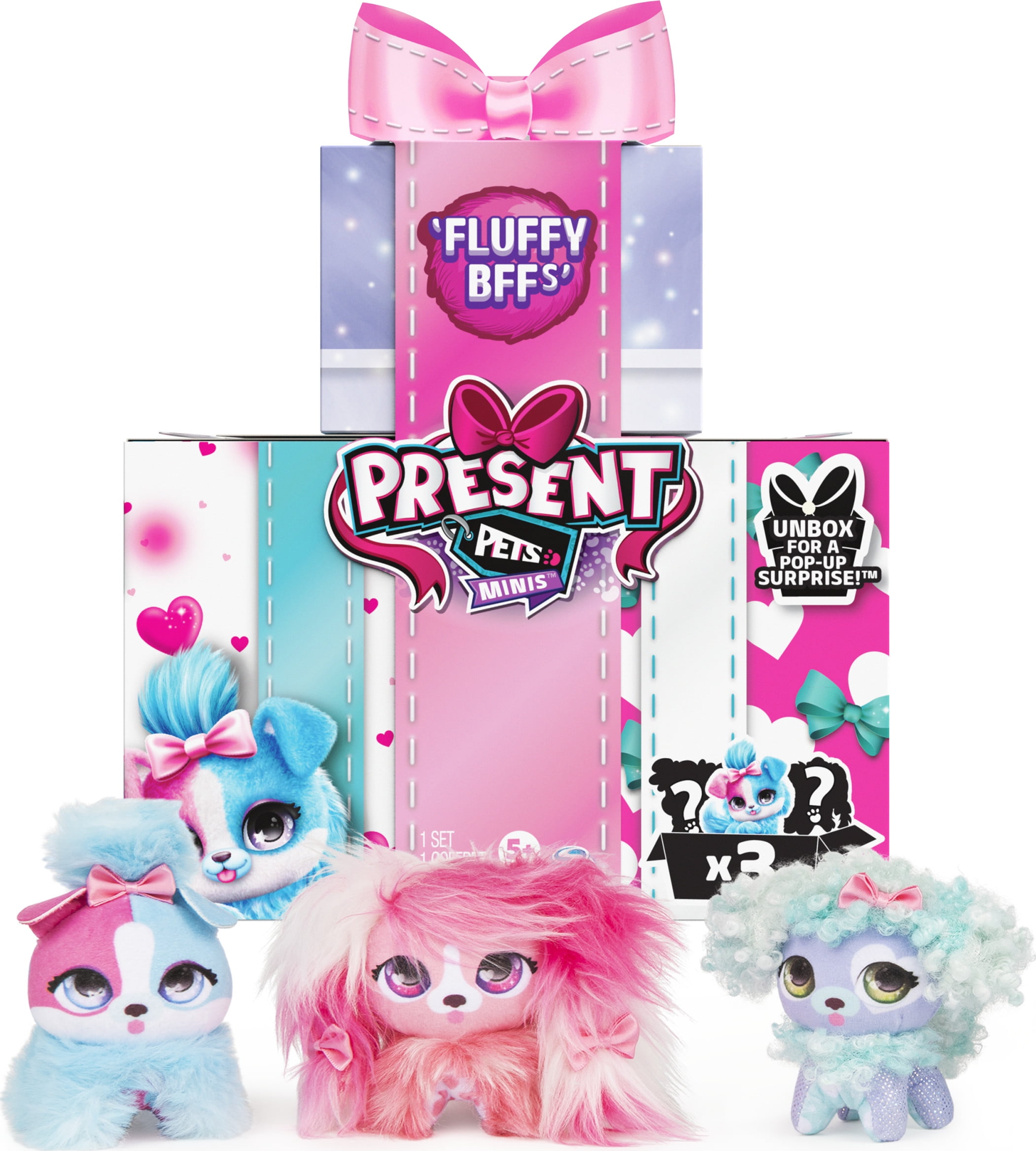 Present Pets Minis 3Pack Fluffy BFFs, 3inch Plush Toys