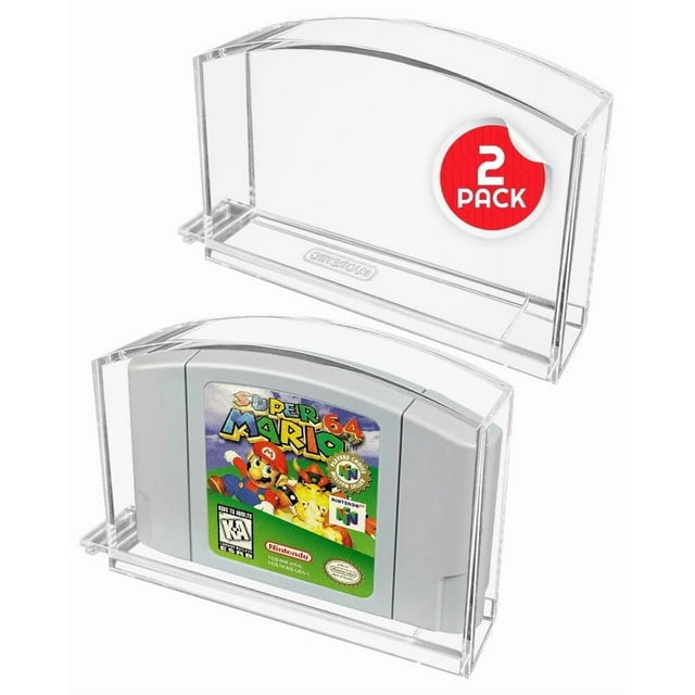 EVORETRO 2x Acrylic Game Cartridge Cases for Nintendo 64 (N64) – Clear Protective Display Box, Durable Dustproof Scratch-Resistant Hard Shell Storage for Retro Game Collection