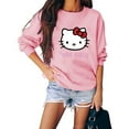 thumbnail image 3 of Hello Kitty Crew Neck Long Sleeve Adult Sweatshirt Pink, 3 of 5