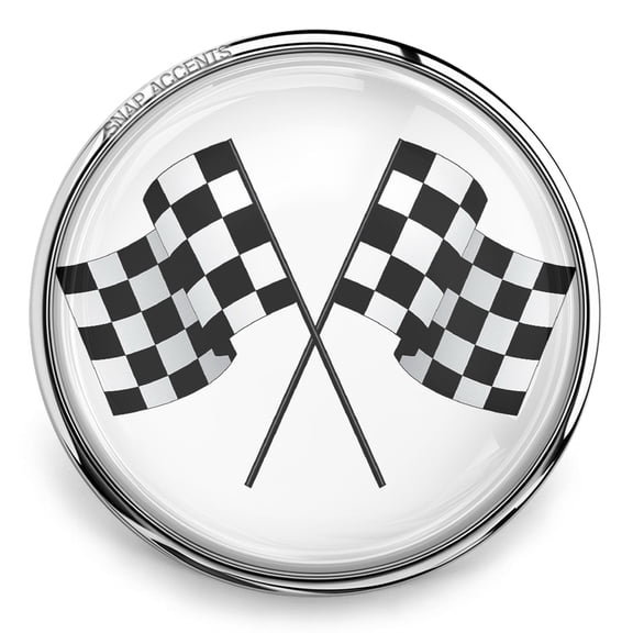Racing Flags Snap Jewelry Ginger Charm Button, For Interchangeable DIY Customizable Accessories