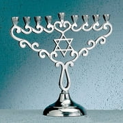 "Star" Polished Aluminum Candle Menorah