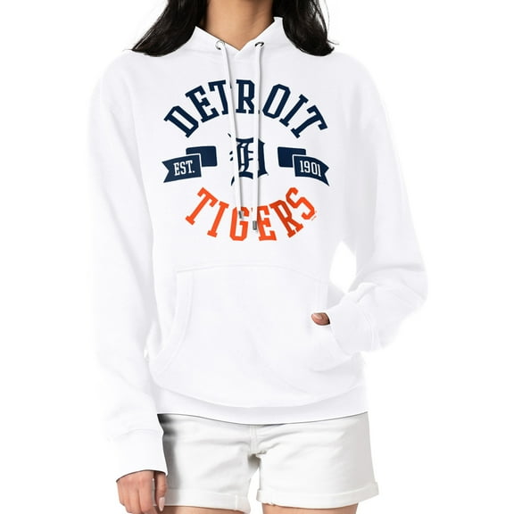 Women's G-III 4Her by Carl Banks White Detroit Tigers City Graphic Pullover Hoodie