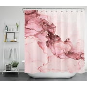 HVEST Minimalism Shower Curtain for Bathroom Decor,Abstract Marbling Shower Curtain with Hooks Set,Pink Water Ripple Polyester Waterproof Durable Fabric Bath Accessories,72x78 Inches