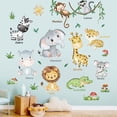 thumbnail image 2 of Adhesivos de pared con diseño de animales de la jungla, mono, elefante y león, 2 of 6