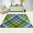 thumbnail image 3 of SKYSONIC 80x58 inches Lightweight Soft Area Rug Mat Indoor Floor Rugs Home Decoration for Kids Room Living Room Green Tartan Texture, 3 of 6