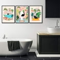 thumbnail image 2 of Black Cat Bathroom Canvas Wall Art Funny Cute Vintage Cats Wall Decor Pictures Green Plants Black Cat Posters Prints for Bathroom Home Decorations, 2 of 6