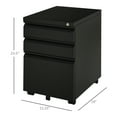 thumbnail image 3 of Vinsetto 3 Drawer Filing Cabinet Steel File Cabinet with Lock and Wheels, 3 of 10