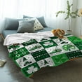 thumbnail image 2 of Yibo Home Shamrock Flannel Blanket St.Patrick's Day Green Black Buffalo Plaid Light-Weight Soft Cozy Beds for Couch Sofa, 2 of 7