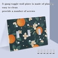 thumbnail image 3 of Yayeee Toggle Light Switch Wall Plate 3-Gang 6.37"x4.48" Decorative Outlet Cover, Green Floral Oranges, 3 of 7