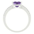 thumbnail image 4 of 1.62 ct Princess Cut Simulated Alexandrite Solitaire with Simulated Diamond Accents 14K White Gold Womens Engagement Ring, 4 of 5