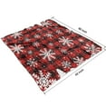 thumbnail image 4 of Red and Black Christmas Snowflake Pattern Blanket,Comfortable Soft Lamb Wool Throw Blanket,All Season,Warm Lightweight Blankets for Sofa Bed Couch Living Room Chair,50"x60", 4 of 4