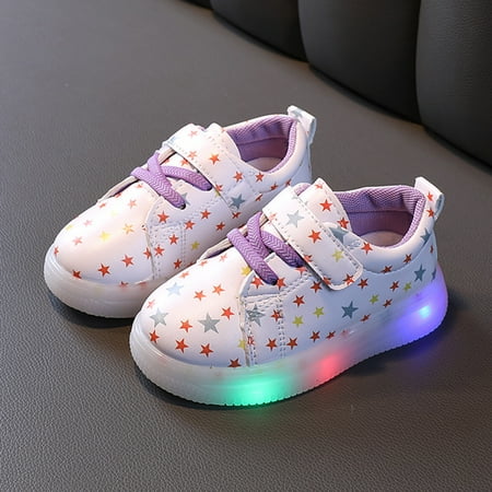 

〖Roliyen〗Girls Sneakers Led Kids Girls Sneakers Sport Light Bling Baby Luminous Children Shoes Baby Shoes