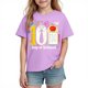 thumbnail image 2 of Blusas y camisas de manga corta con cuello redondo para niños y niñas, camisetas gráficas de manga corta, blusas con estampados bonitos para la temporada escolar., 2 of 9