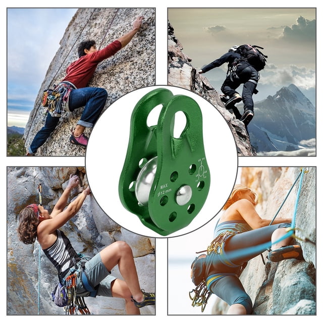 Polea de Escalada de Montaña, Polea de Cuerda de Aleación de aluminio con Rodamientos de Bolas para actividades de las actividades al aire