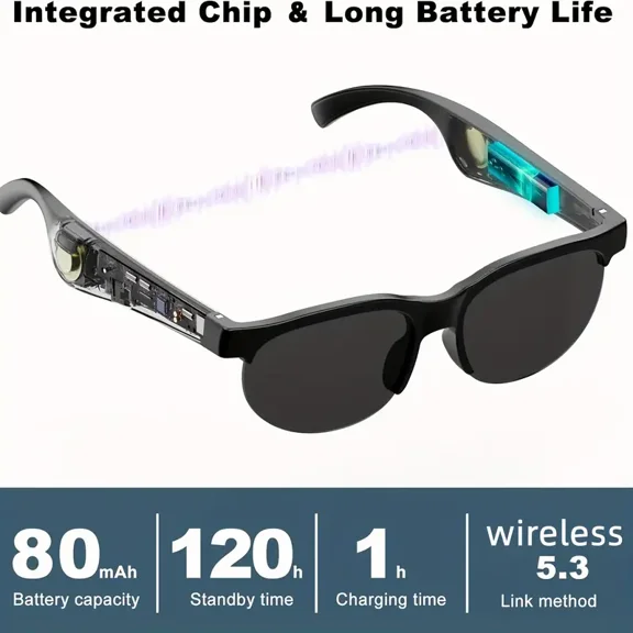Smart Glasses with AI Translator - Real-time Translation In 145 Languages, Anti-blue Light, Answer Music & Phone Calls, Long Battery Life, Ideal for Travelling, Office And Outdoor Use