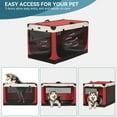 thumbnail image 6 of Petsfit 39.5 Inch Dog Kennel, Adjustable Fabric Cover by Spiral Iron Pipe, Chew Proof 3 Door Design, Soft Portable Dog Crate,Red, 6 of 9