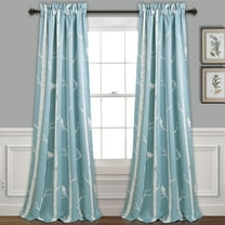Lush Decor Bird On The Tree Room Darkening 84" x 52" + 2" Header Nature Blue 100% Polyester 3" Rod Pocket Pair Window Panel