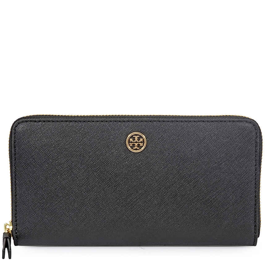 Tory Burch Robinson Zip Continental Wallet Black/Royal Navy