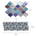 thumbnail image 5 of Walplus Peel and Stick Backsplash Arabesque Green and Blue 3D Tile Decals 8 Sheets 11" x 8", 5 of 7