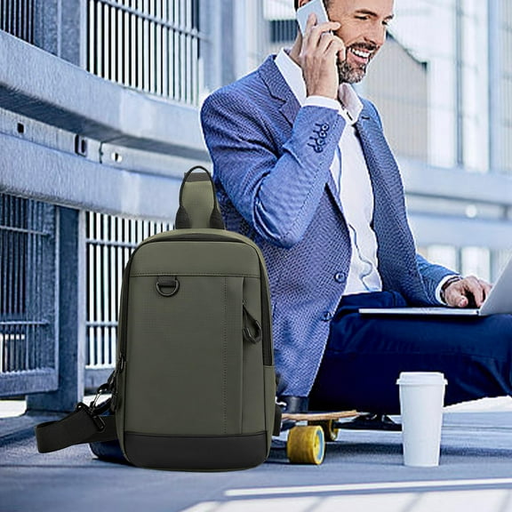 100Fens Men's And Women's Crossbody Bag Large Capacity Chest Bag For Travel Wear- And Fashionable Crossbody Bag Waterproof Chest Bag