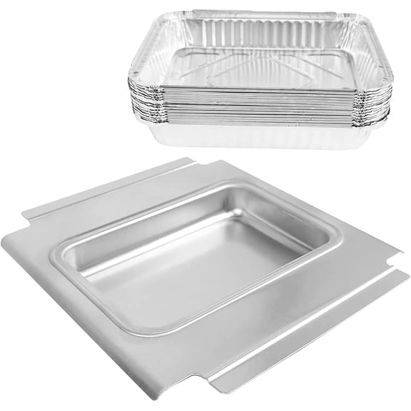 80580 Catch Pan Holder for Weber Q200 and Q300 Series Gas Grill, Drip Tray for Weber Q200 Q300 Q220 Q240 Q2000 Q2200 Q320 Collection Pan with 15 Pack Aluminum Foil Liner Replace Part for 41877