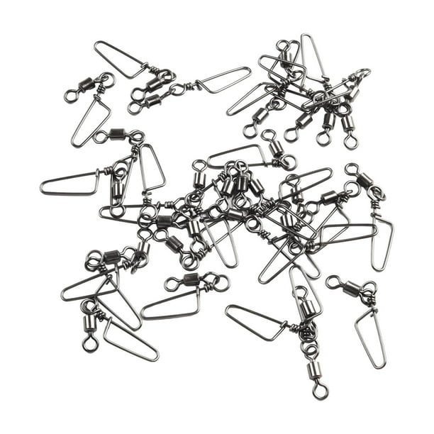 GLFILL Lot De 30 Émerillons à Billes Connecteur De Ligne De Pêche En Acier Inoxydable Outils De Pêche 12
