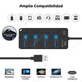 thumbnail image 3 of Hub USB Sendowtek Negro 3.0 Universal de 4 Puertos con Interruptores y LED, 3 of 8