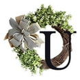 thumbnail image 1 of 26 Letters Decorative Wreath Door Hanging Home Decor Letters With Knot Pendant Rattan Ring Wall Decoration Window Decoration Pendant, 1 of 4