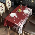 thumbnail image 2 of Red Christmas Snowflake Pattern Rectangle Tablecloth 60"x102",Waterproof Polyester Rectangle Table Cloth, Wipeable Spillproof Polyester Tablecloth for Dining, Camping, Indoor and Outdoor, 2 of 6