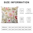 thumbnail image 5 of Heduofu Peony Flower Throw Pillow Case Cushion Cover Vintage Hand Drawn Floral Colorful Leaves Lumbar Rectangle Oblong Pillowcases Decorative Cotton Linen for Sofa Bed Couch White, 5 of 5