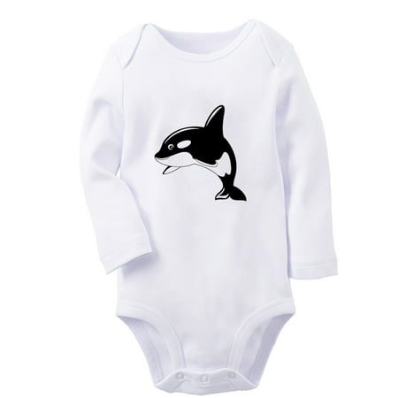 

iDzn® Little Cutie Funny Rompers Newborn Baby Unisex Bodysuits Infant Animal Whale Graphic Jumpsuits Toddler Kids Long Sleeve Oufits (White 0-6 Months)