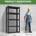 thumbnail image 7 of IKIMI 72"H 5-Tier Metal Garage Shelving, 2500Lbs Heavy Duty Adjustable Garage Storage Shelves for Home, Garage, Basement, 72"H x 35.5"W x 15.75"D, 7 of 7