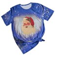 thumbnail image 1 of Blusa divertida con estampado de teñido anudado navideño para mujer Pompotops hfajkhk123791, 1 of 4