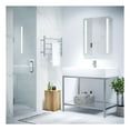 thumbnail image 6 of Fellow Series 24 in. x 70 in. H Hinged Frameless Shower Door in Brushed Nickel with Tsunami Guard Tempered Glass, 6 of 11