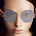 thumbnail image 3 of de Sol Poligonales de Moda de Protección Sin Marco con Bordes Ligeramente para Mujeres Damas Compras Fiesta Aire única Baoblaze  Gafas de sol para adultos, 3 of 6