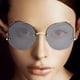 thumbnail image 3 of Gafas de sol poligonales con protección UV irregular sin marco para mujer Talla única, 3 of 6