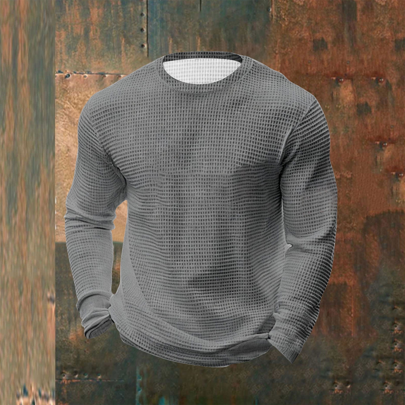 HEAVY HONEYCOMB WUFFLE CREW-NECK -