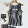 thumbnail image 4 of Tnhcen Women's Lightweight Built-in Bra Camisole Pajama Set Breathable Sleepwear Shorts 2-Piece Loungewear Comfortable M-2XL Gray, 4 of 6