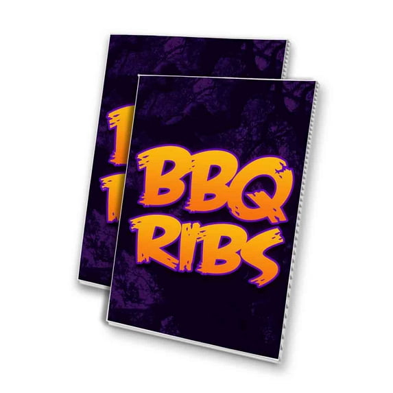 BBQ Ribs (24" X 36") 4mm Corrugated Plastic Panel, Graphics Applied To 1 Side (Pk of 2)