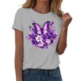 thumbnail image 7 of Yopmin Butterfly T Shirts for Women Floral Crew Neck Summer Casual T Shirts Fashion Graphic Tees for Everyday Wear, 7 of 7