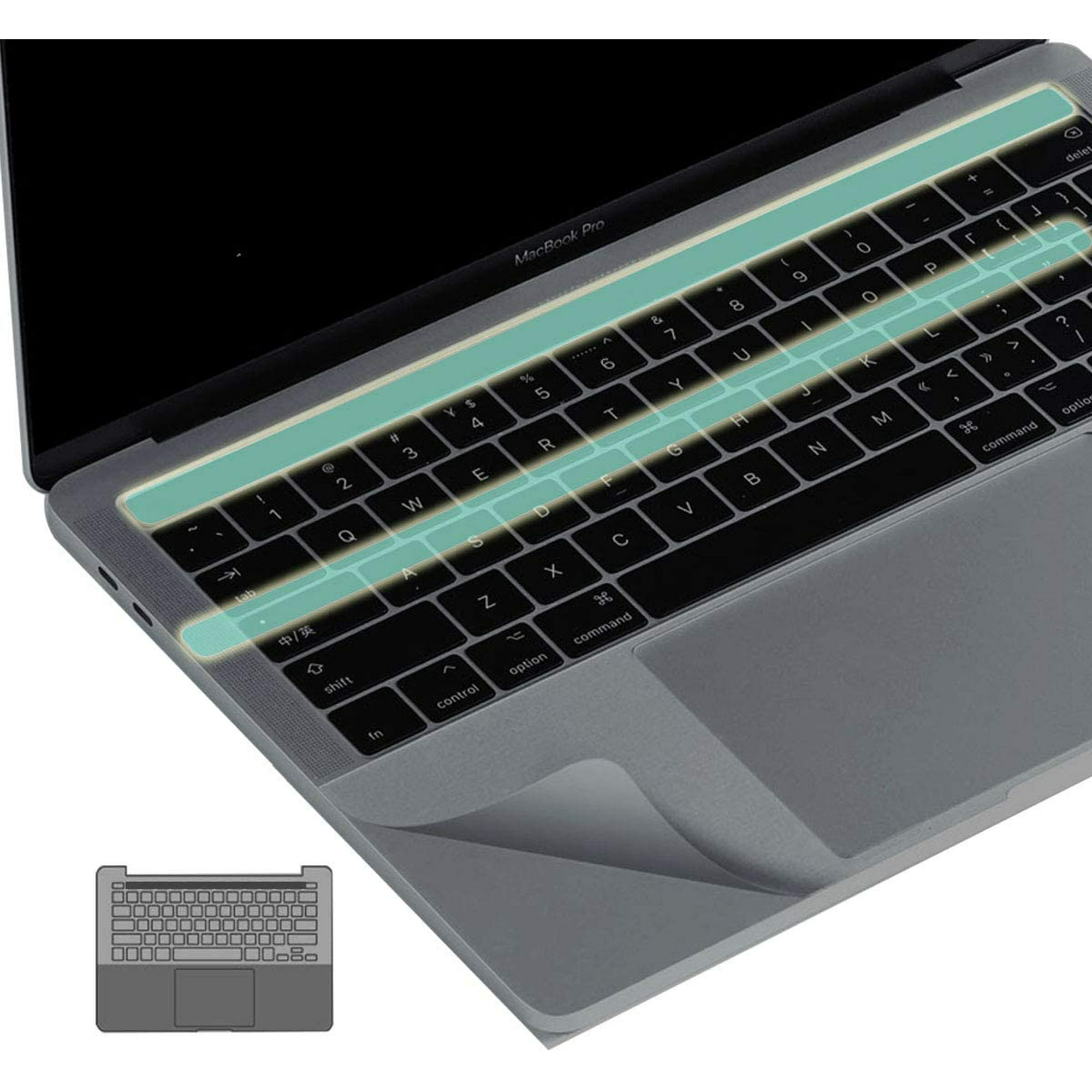 3-in-1 Palm Rest Protector Trackpad Cover Touch Bar Skin for