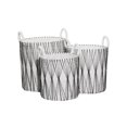thumbnail image 3 of DecMode Bohemian Banana Leaf Storage Basket, 21", 21", 19"H, White, 3 - Pieces, 3 of 9