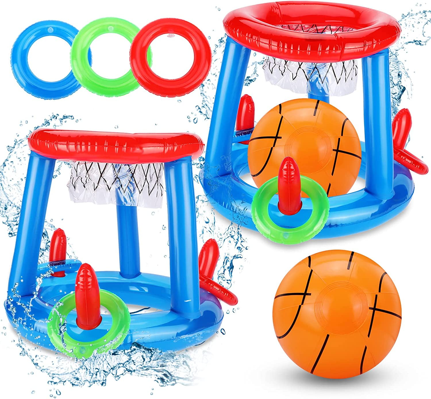 Basketball Pool Set Kids Adults Game Water Sports Spa Team Toy Inflatable Basket 