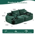 thumbnail image 2 of SEENYOO 84.25" Lounge Sofa, Living Room Couch; Memory Foam Compressed Sofa, 2-Seater Cloud Sectional, Extra Deep Loveseat, Corduroy, No Assembly, Green, 2 of 14