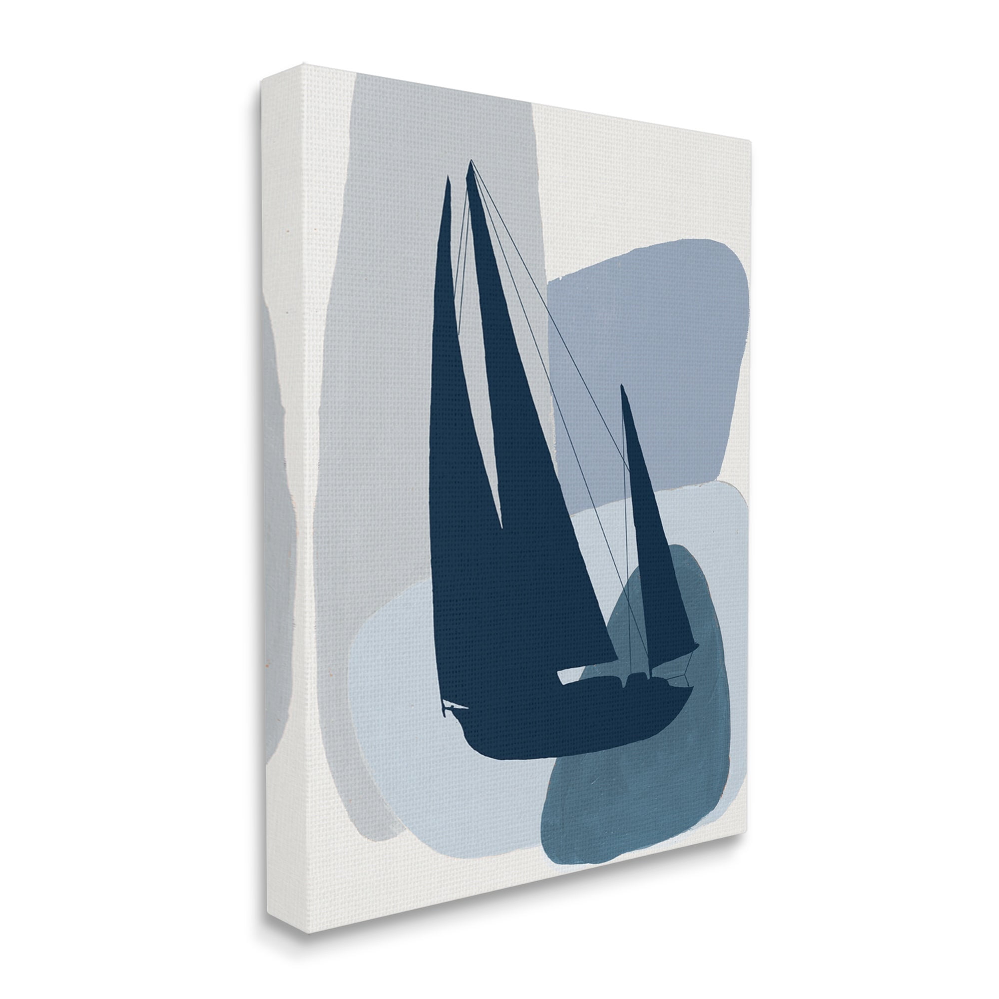 Stupell Industries Abstract Blue Sailboat Yacht Silhouette Mod Shapes, 36 x 48,Design by Patricia Pinto