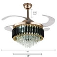 thumbnail image 6 of DENSET Crystal Ceiling Fan Chandelier Indoor Luxury Hiding Quiet 42 Inch Polished Gold Retractable Ceiling Fan Light LED 3 Color Setting  Remote Control, 6 of 9