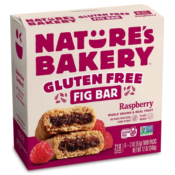 Nature's Bakery Gluten Free Raspberry Fig Bars in Twin pack Box, 2 oz Each