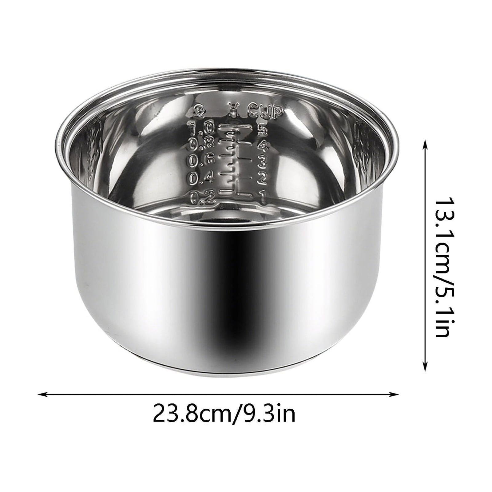 Replacement Inner Pot for Rice Cooker, 304 Food-Grade Stainless Steel Cooking Bowl, Fits Most Multi-Cooker & Rice Cooker Brands
